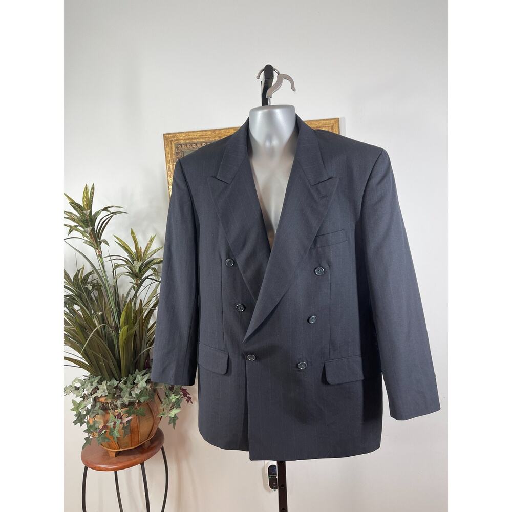 Dario di Napoli Blazer Jacket Mens 40 Gray Striped Corporate Goth‎ Minimalist